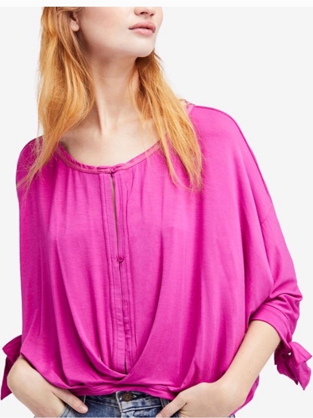 Free People Keepin’ On Tee - Raspberry - Picture 1 of 4